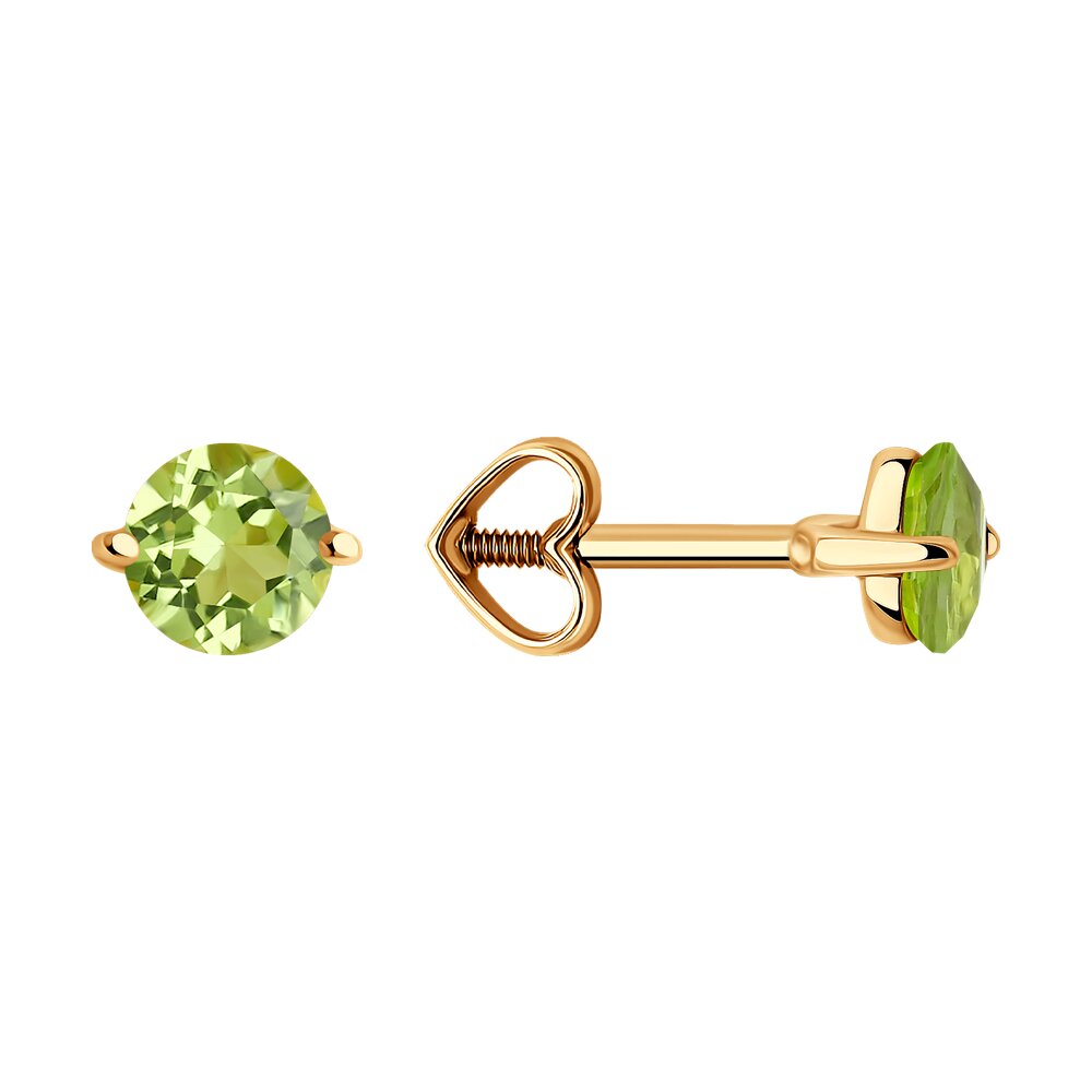 

Серьги из красного золота Diamant 51-322-02196-4, хризолит, 51-322-02196-4