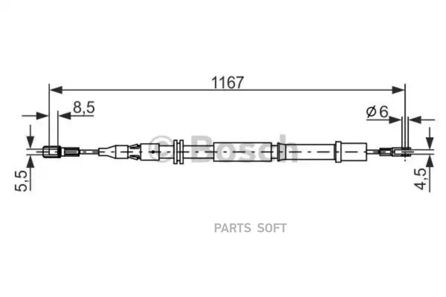 

Трос ручного тормоза mb vito i (w638) 9703 /l=1170mm bosch 1 987 477 199