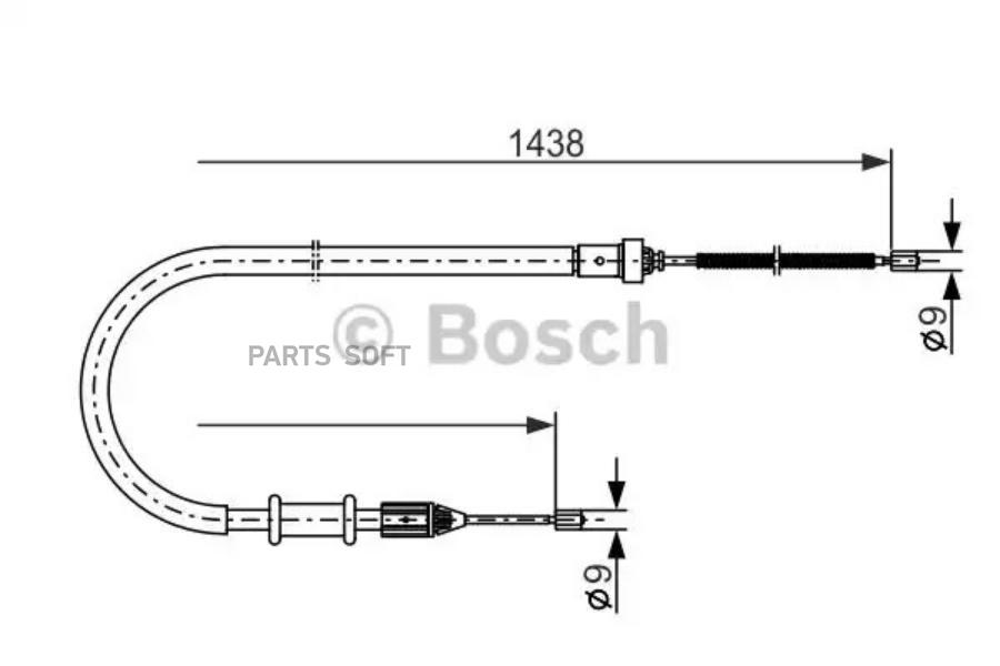 

Трос ручного тормоза renault kangoo i /для барабанных тормозов bosch 1 987 477 634