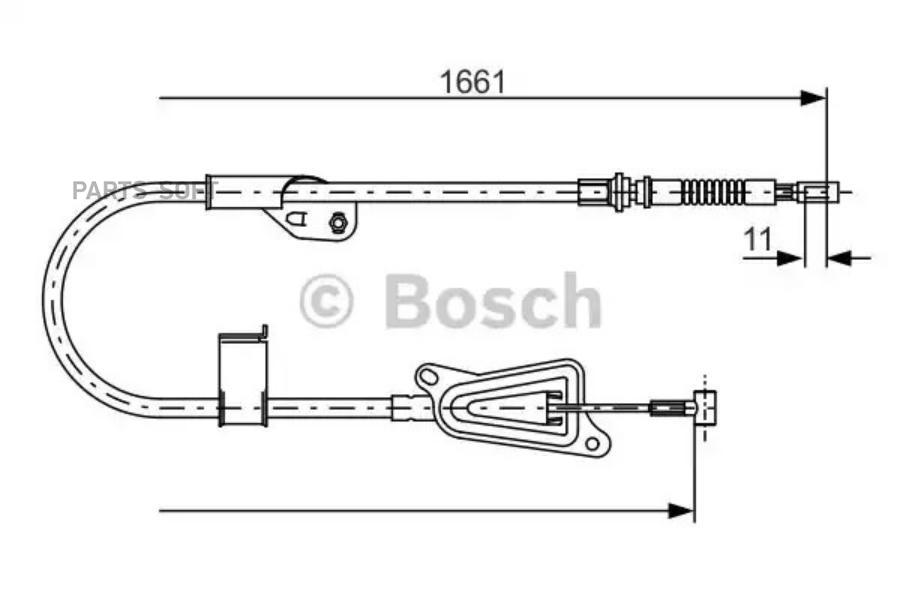 

Трос ручного тормоза nissan almera n16 /l=1661mm bosch 1 987 477 914