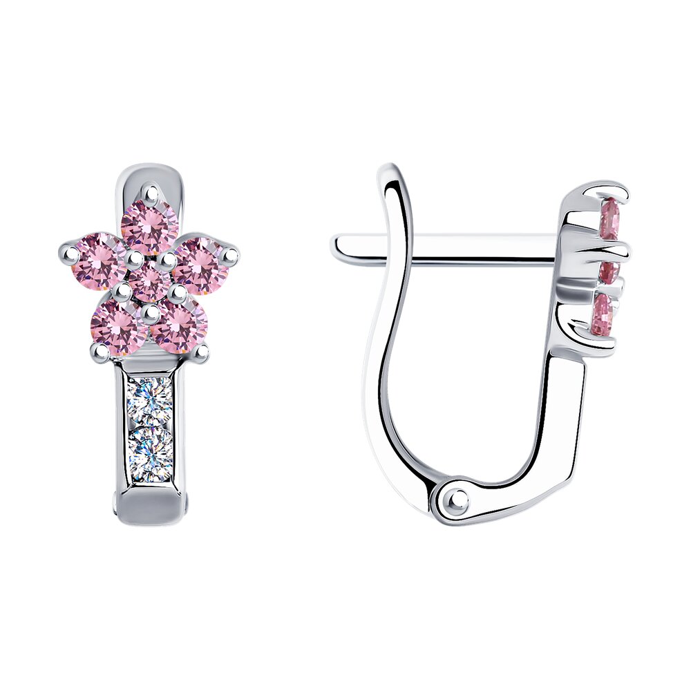 Серьги из серебра SOKOLOV 94026034, фианит