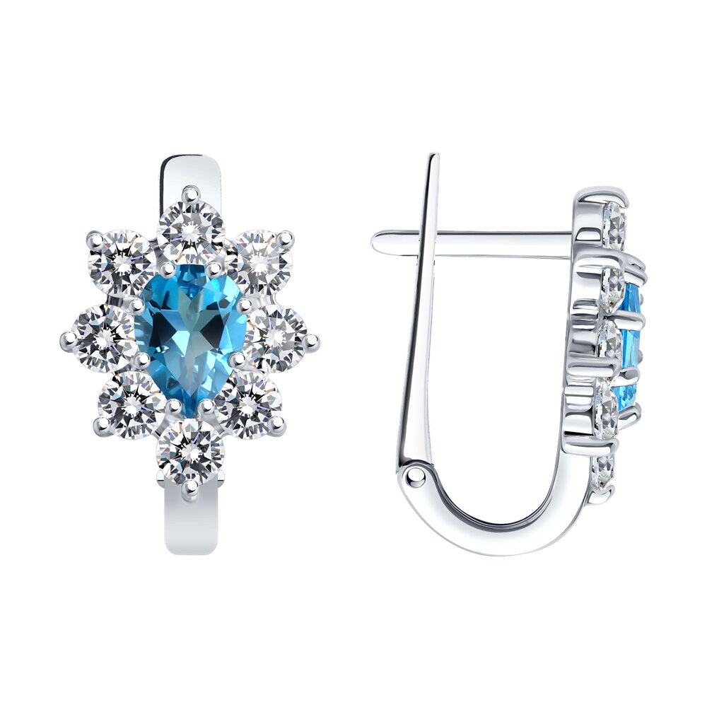 

Серьги из серебра SOKOLOV 92022984, фианит/топаз, 92022984