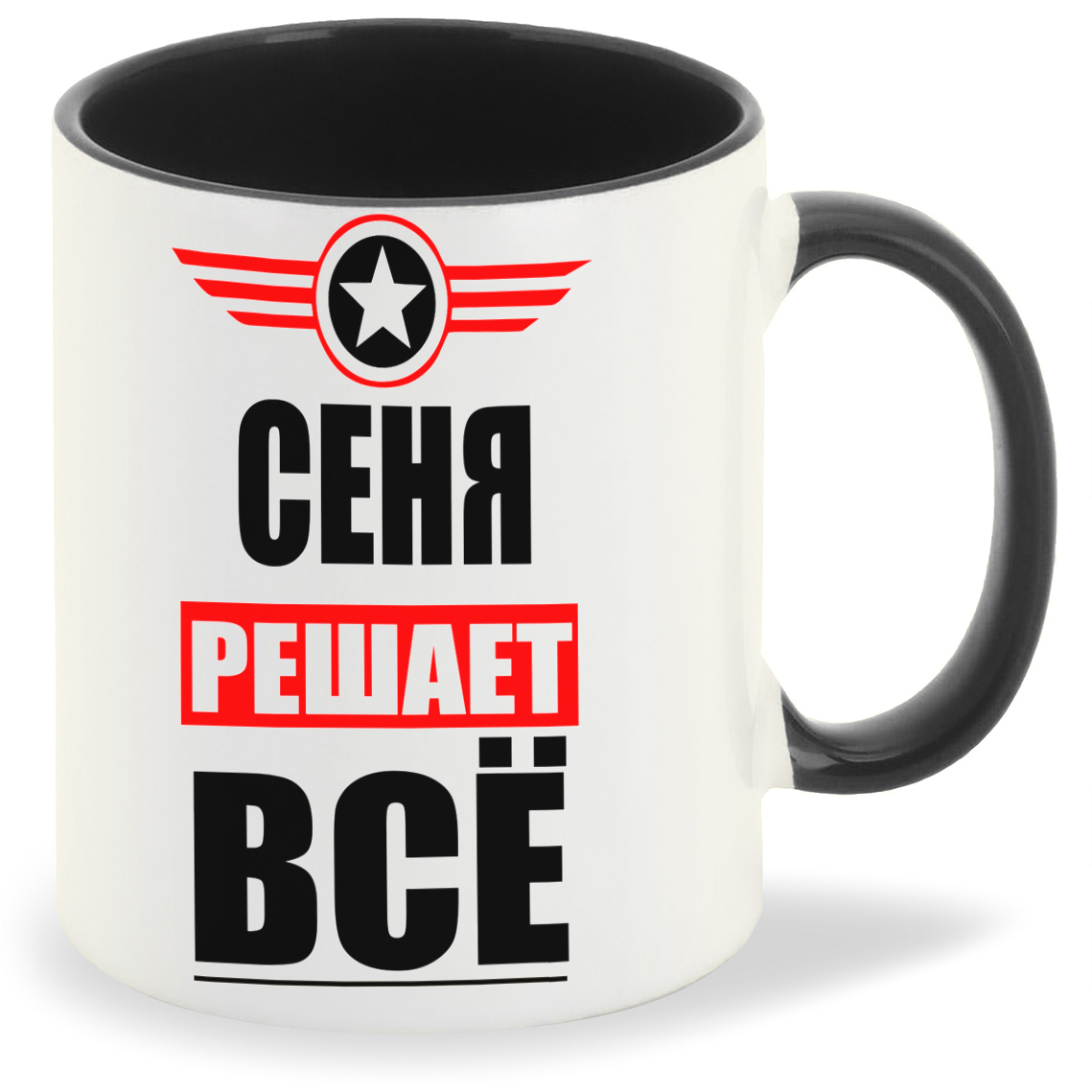 

Кружка CoolPodarok СЕНЯ решает все, СЕНЯ решает все