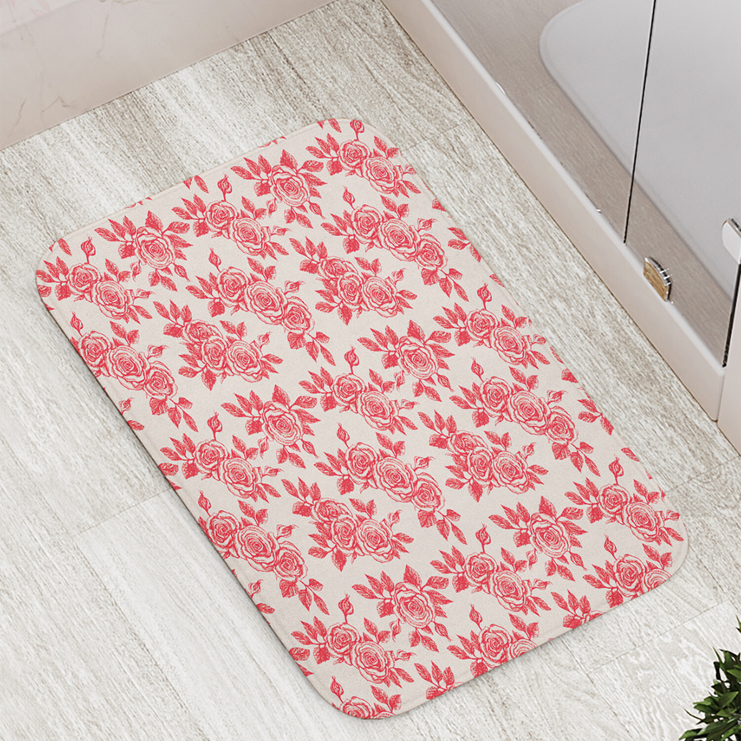 

Коврик противоскользящий JoyArty "Монотонные розы" для ванной сауны бассейна 77х52 см, Монотонные розы