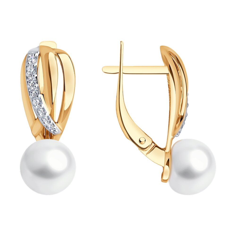 

Серьги из красного золота Diamant 51-320-02277-1, фианит/жемчуг культивированный, 51-320-02277-1