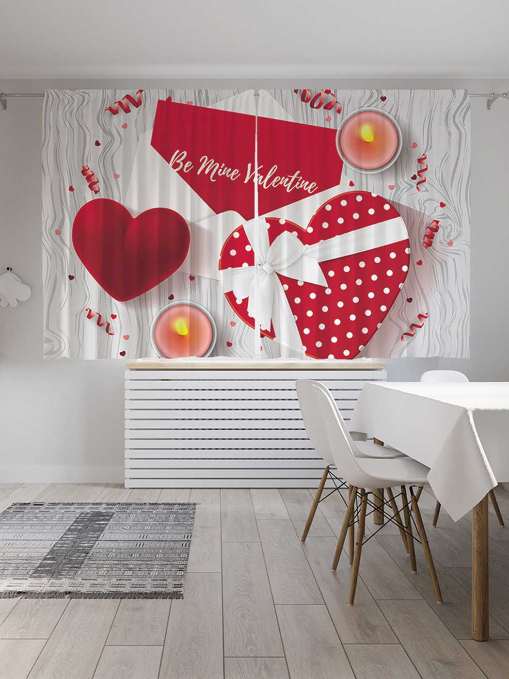 

Классические шторы JoyArty "Будь моим Валентином", Oxford DeLux, 2 полотна 145x180 см, Будь моим Валентином