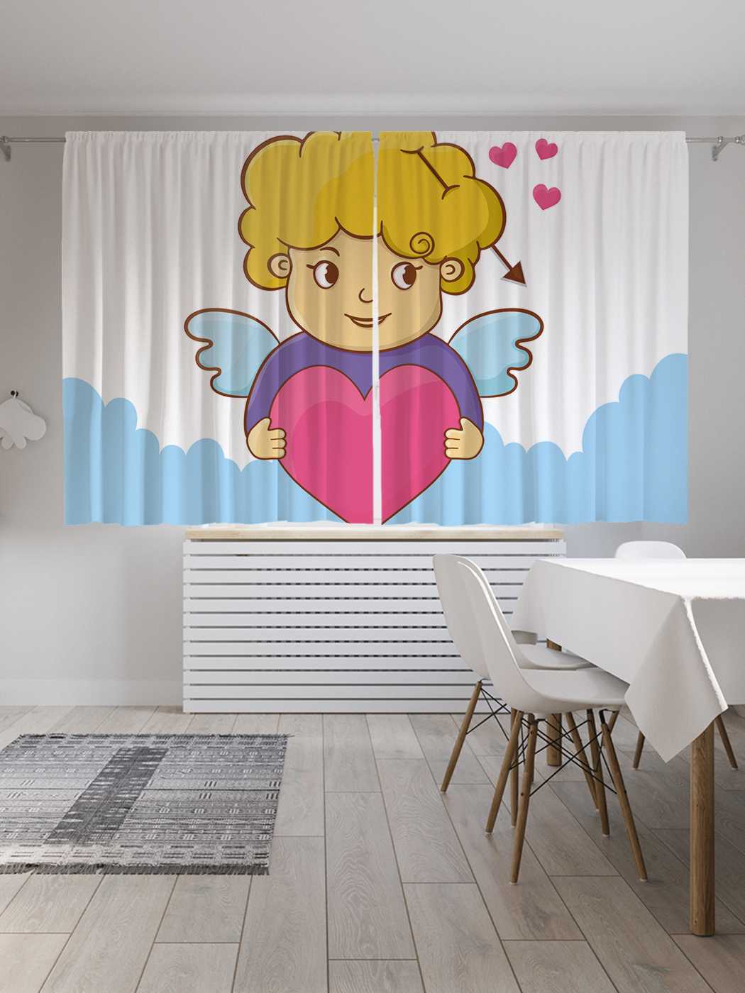 

Классические шторы JoyArty "Ангелочек любви", серия Oxford DeLux, 2 полотна 145x180 см, Ангелочек любви