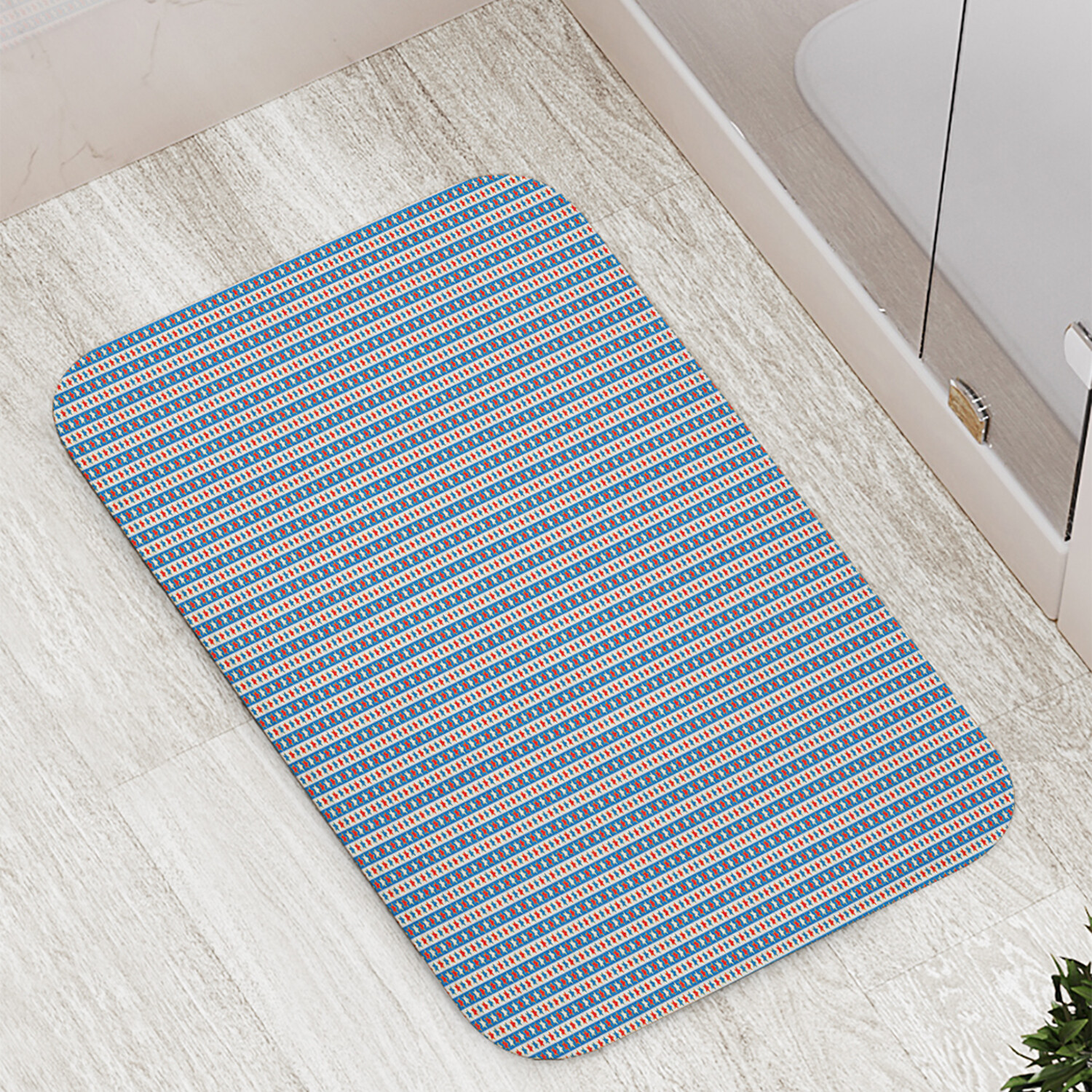 

Коврик JoyArty "Американские звездочки в полосках" для ванной сауны бассейна 77х52 см, Американские звездочки в полосках