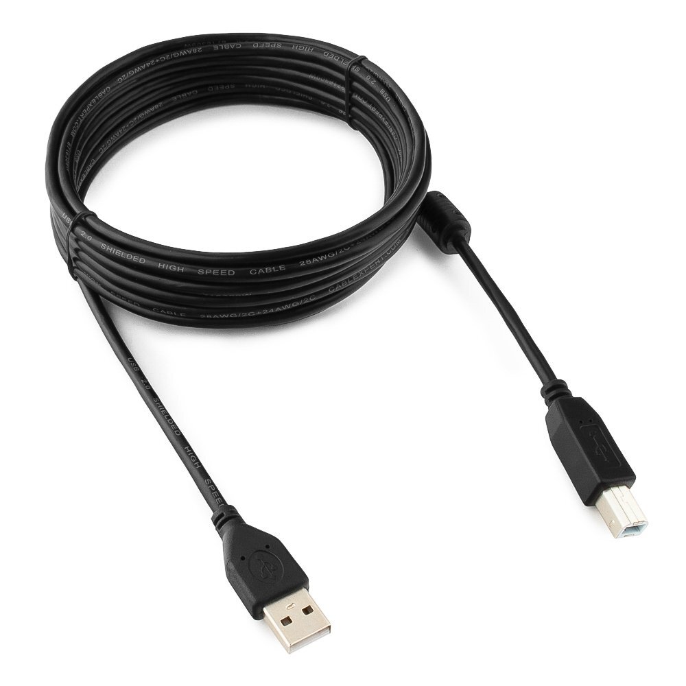 

Кабель Cablexpert USB A-USB B вилка-вилка м CCF-USB2-AMBM-15_, Черный