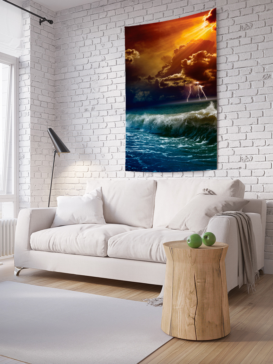 

Вертикальное фотопанно на стену JoyArty Волнистое море с молниями 150x200 см, Волнистое море с молниями