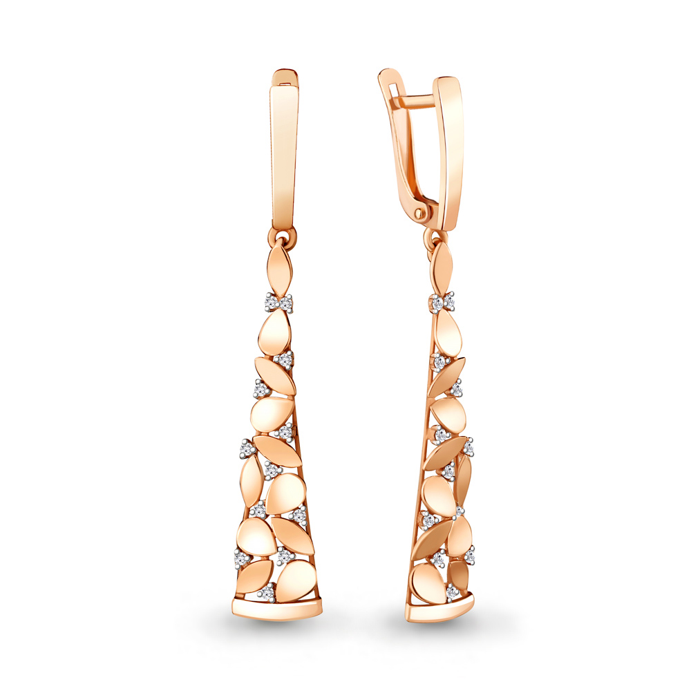 

Серьги подвески из серебра с фианитом Aquamarine 48487А_925_з, 48487А_925_з