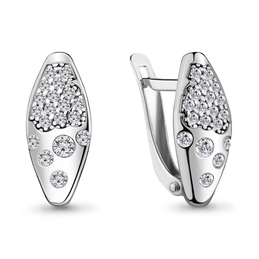 

Серьги из серебра с фианитом Aquamarine 48488А_925_р, 48488А_925_р