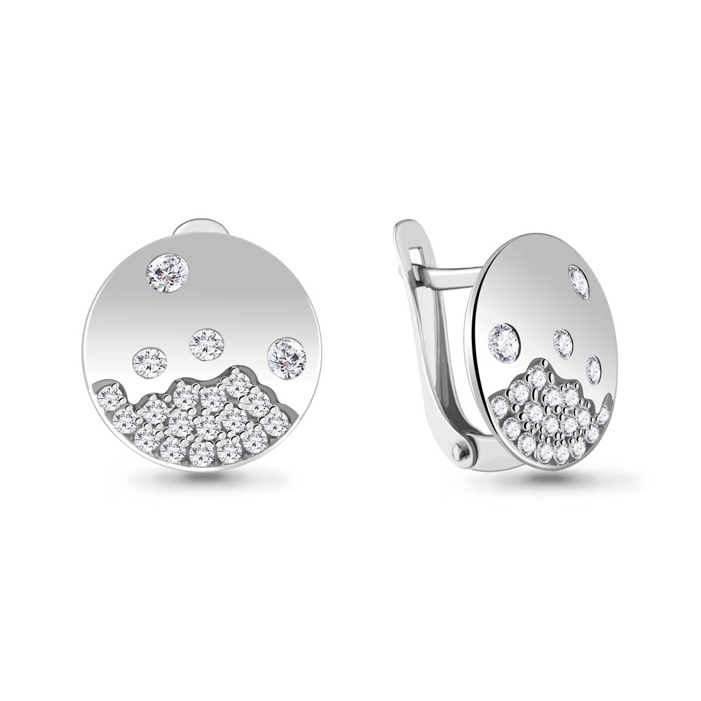 

Серьги из серебра с фианитом Aquamarine 48489А_925_р, 48489А_925_р