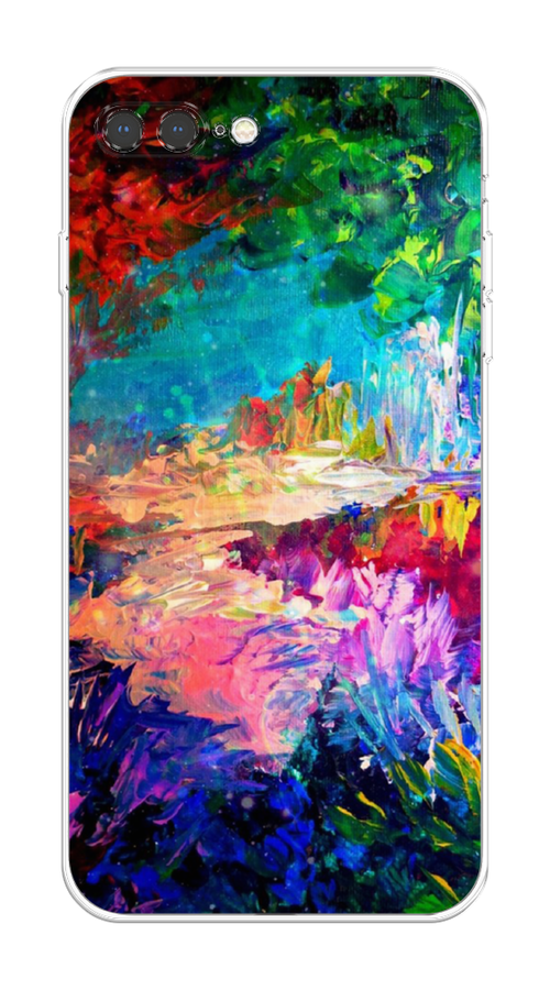 

Чехол на Apple iPhone 8 Plus "Лес-гуашь", Синий;розовый;зеленый, 10950-4