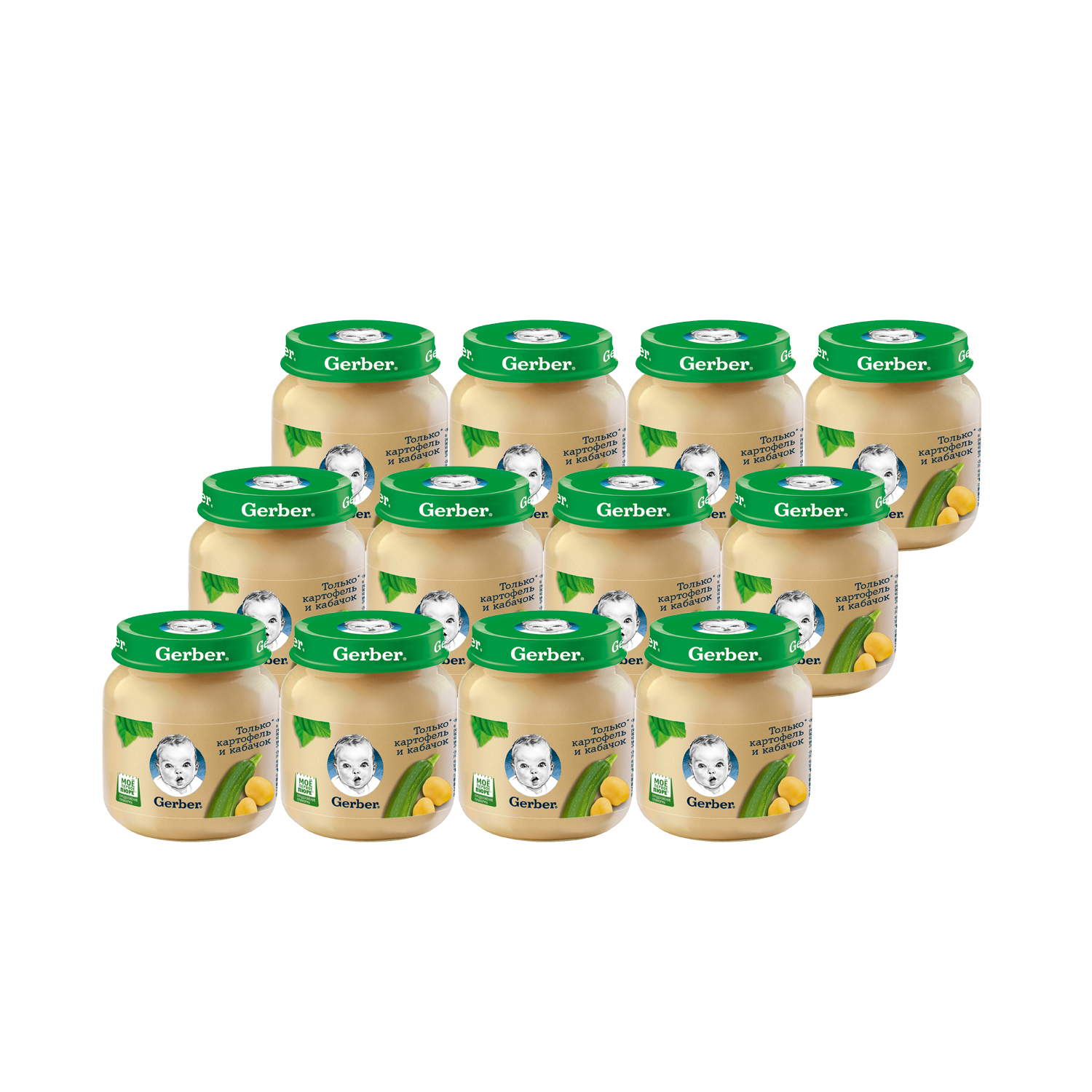 

Пюре овощное Gerber Картофель с кабачком 130 г 12 шт., Картофель с кабачком