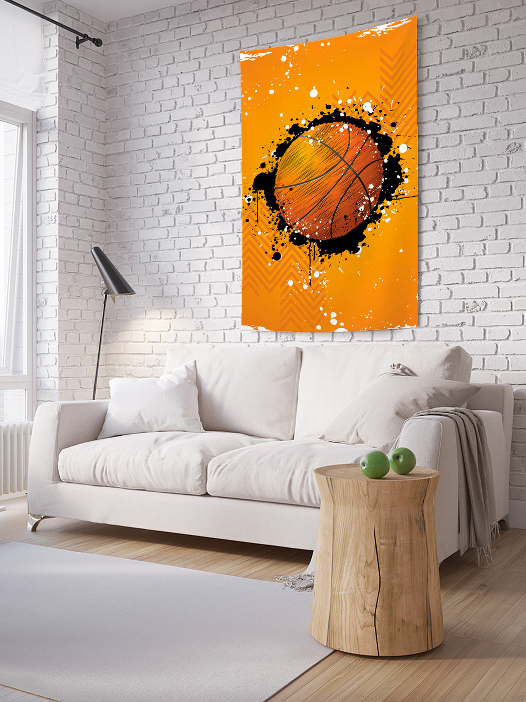 фото Вертикальное фотопанно на стену joyarty "пятнистый баскетбольный мяч", 150x200 см