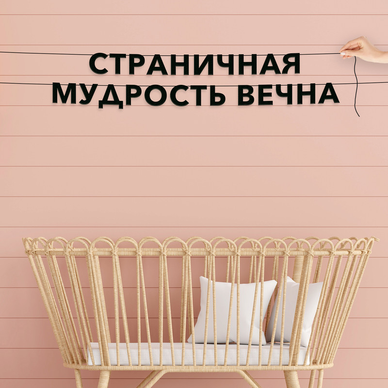 

Гирлянда-растяжка Страничная мудрость вечна VN230 черная, Черный, Страничная мудрость вечна