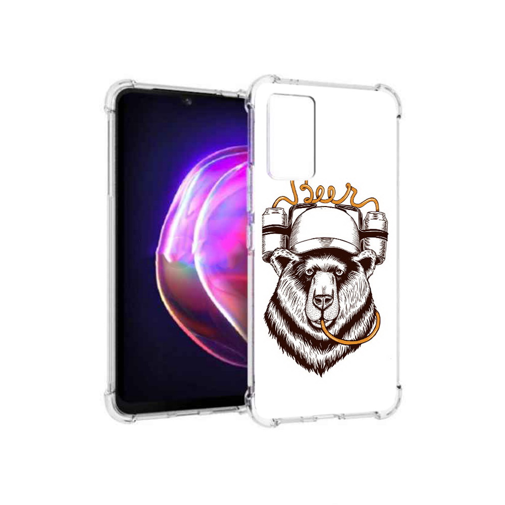 

Чехол MyPads Tocco для Vivo V21 пивной медведь (PT161781.395.538), Прозрачный, Tocco