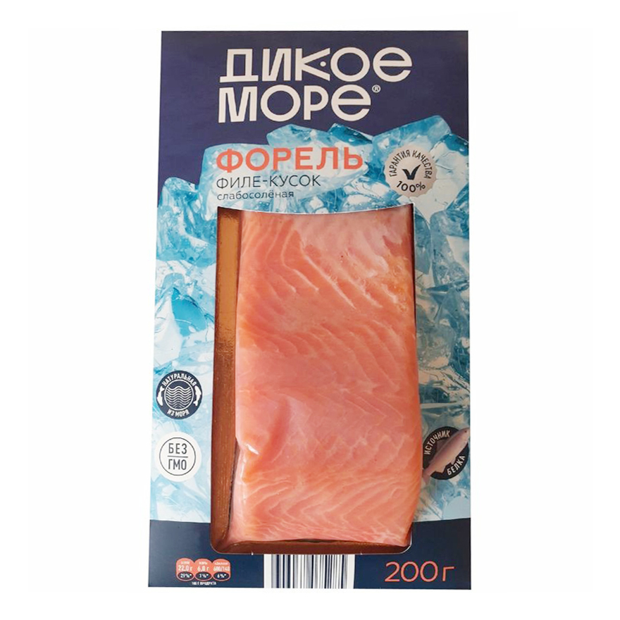 

Форель радужная слабосоленая Дикое море филе 200 г