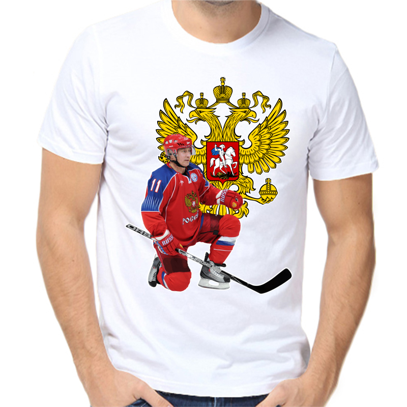 

Футболка мужская белая 62 р-р с Путиным хоккеистом 2, Белый, fm_putin_hokkeist_2_