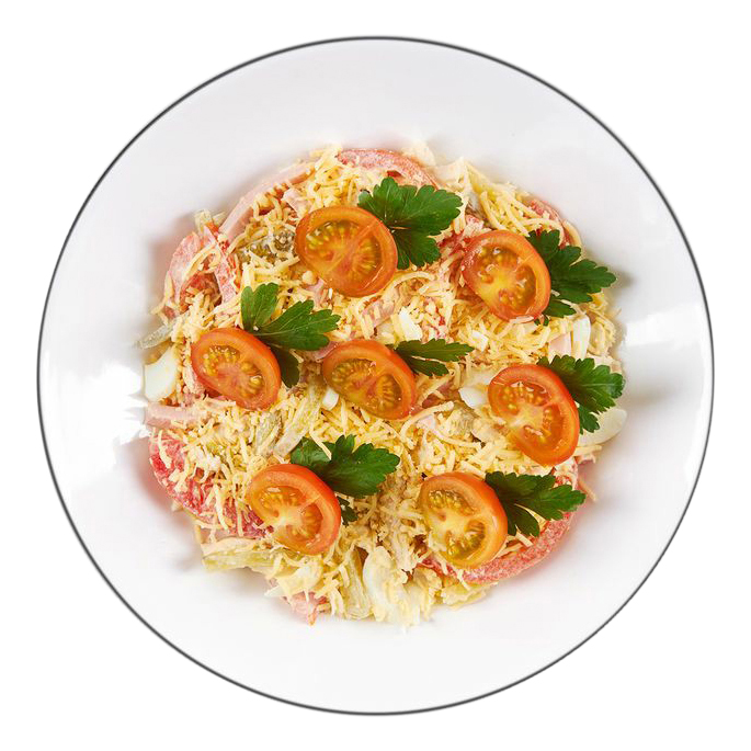 

Салат Шеф Перекрёсток с курицей и ветчиной