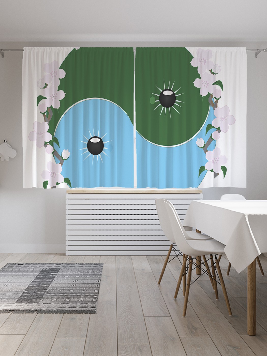 

Классические шторы JoyArty "Весенний Инь и ян", серия Oxford DeLux, 2 полотна 145x180 см, Весенний Инь и ян