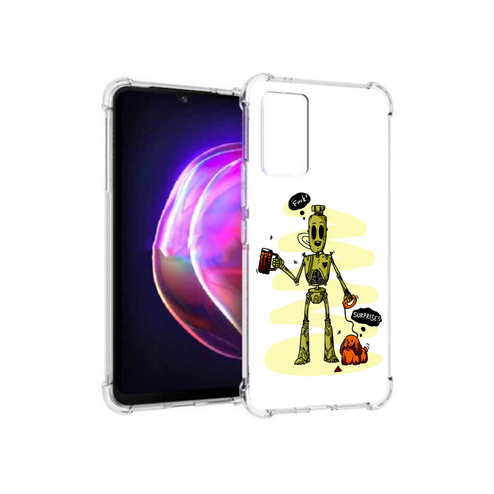 

Чехол MyPads Tocco для Vivo V21 прикольный робот (PT161781.395.557), Прозрачный, Tocco