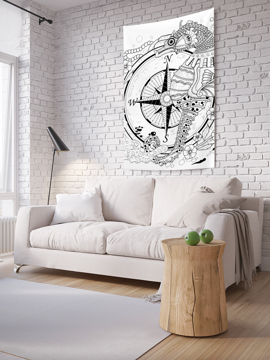 фото Вертикальное фотопанно на стену joyarty "затонувший компас", 150x200 см
