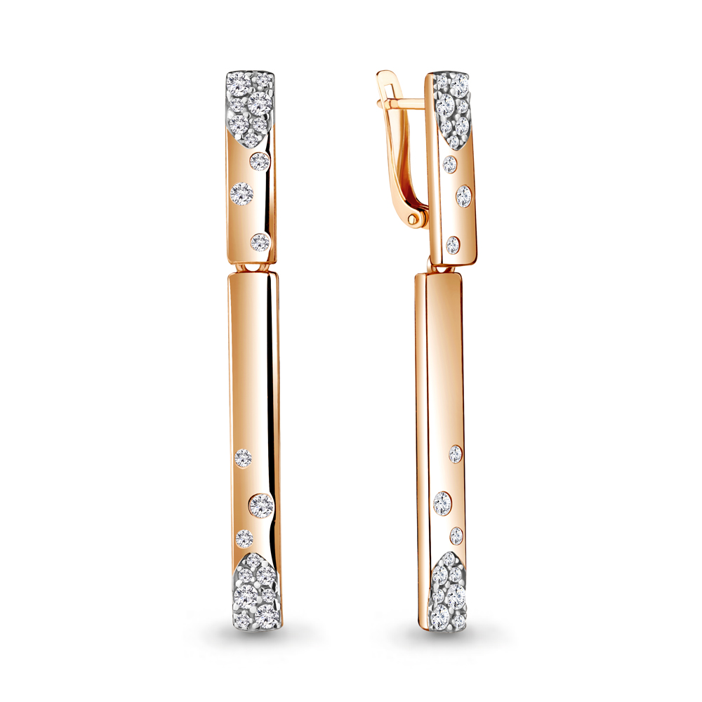 

Серьги подвески из серебра с фианитом Aquamarine 48491А_925_з, 48491А_925_з