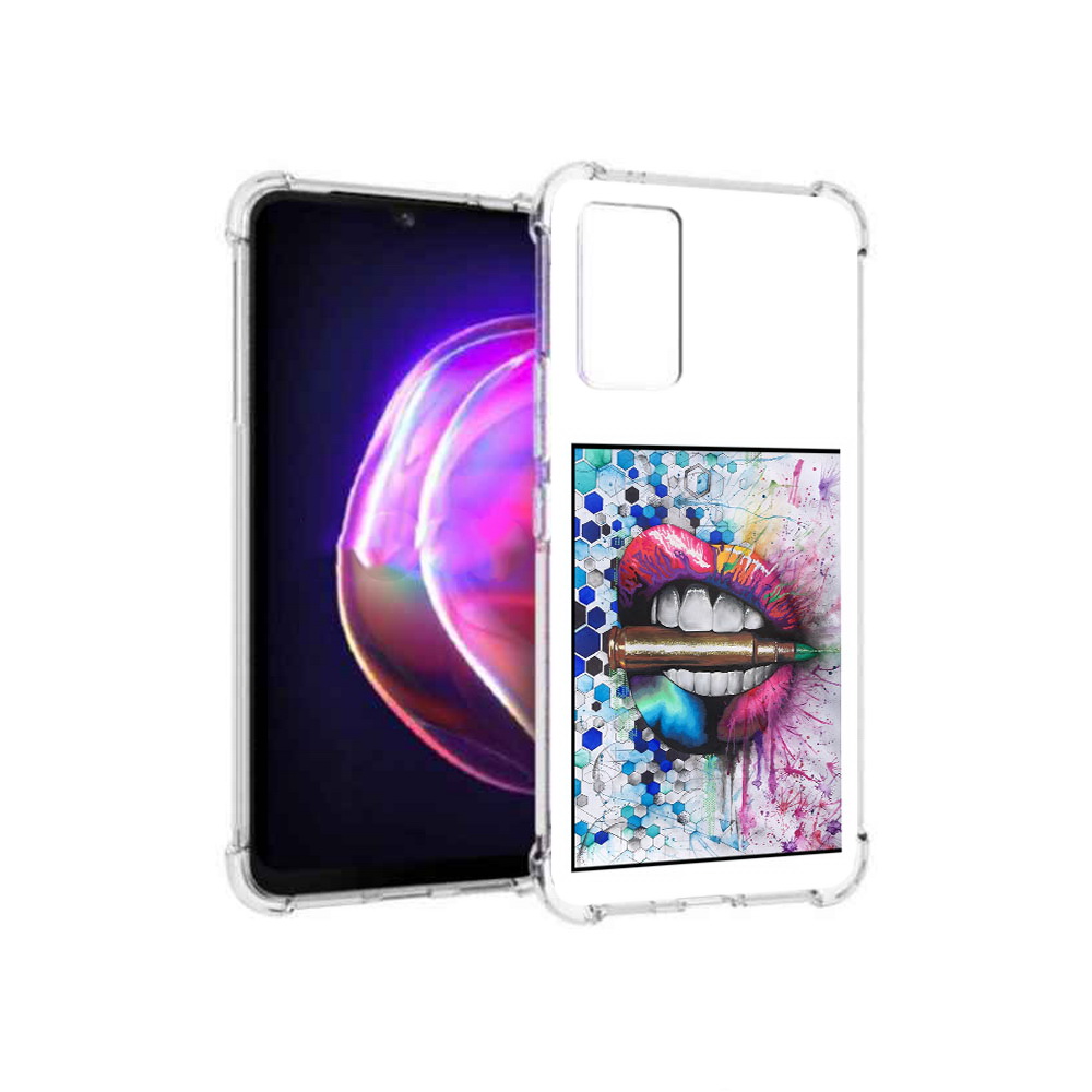 

Чехол MyPads Tocco для Vivo V21 разноцветные губы с пулей (PT161781.395.571), Прозрачный, Tocco