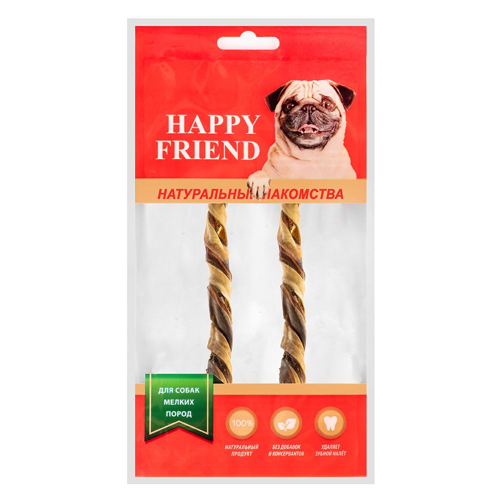 фото Лакомство для собак happy friend спиральки говяжьи для мелких пород 40г