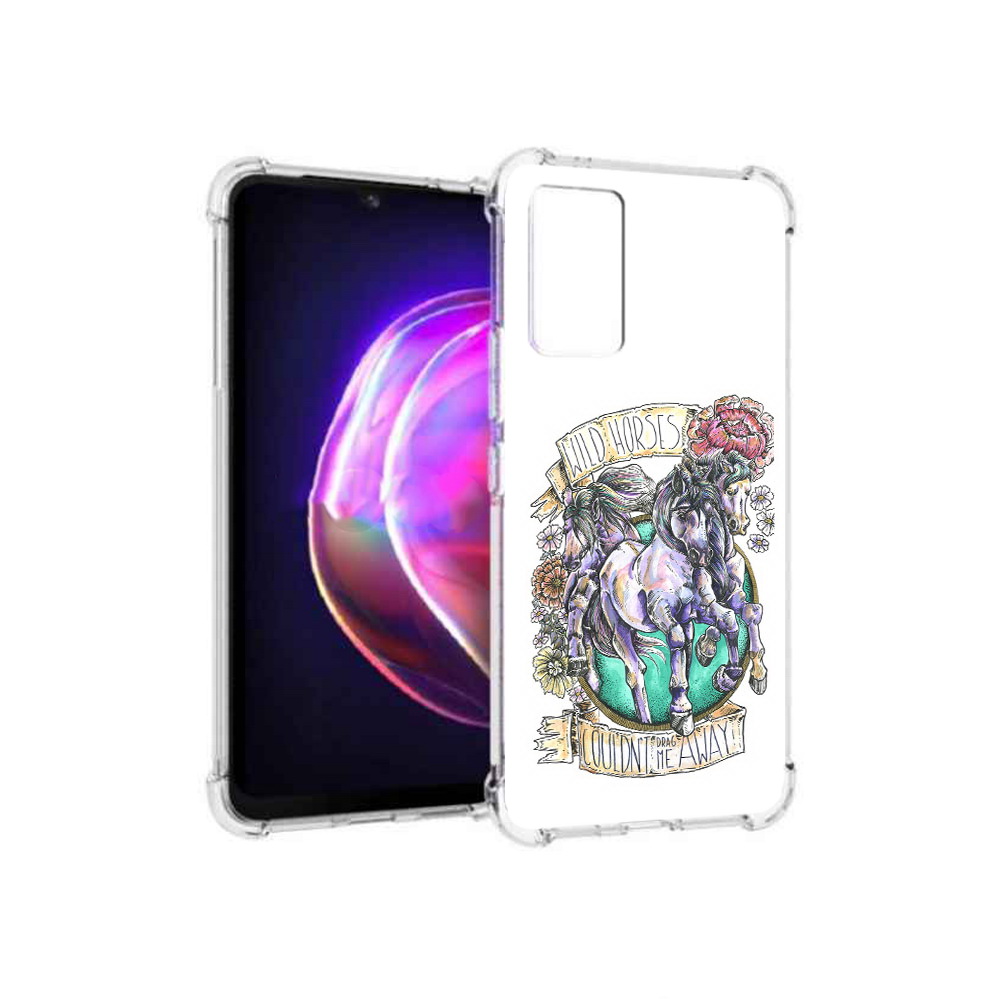 

Чехол MyPads Tocco для Vivo V21 рисунок коней в цветах (PT161781.395.582), Прозрачный, Tocco