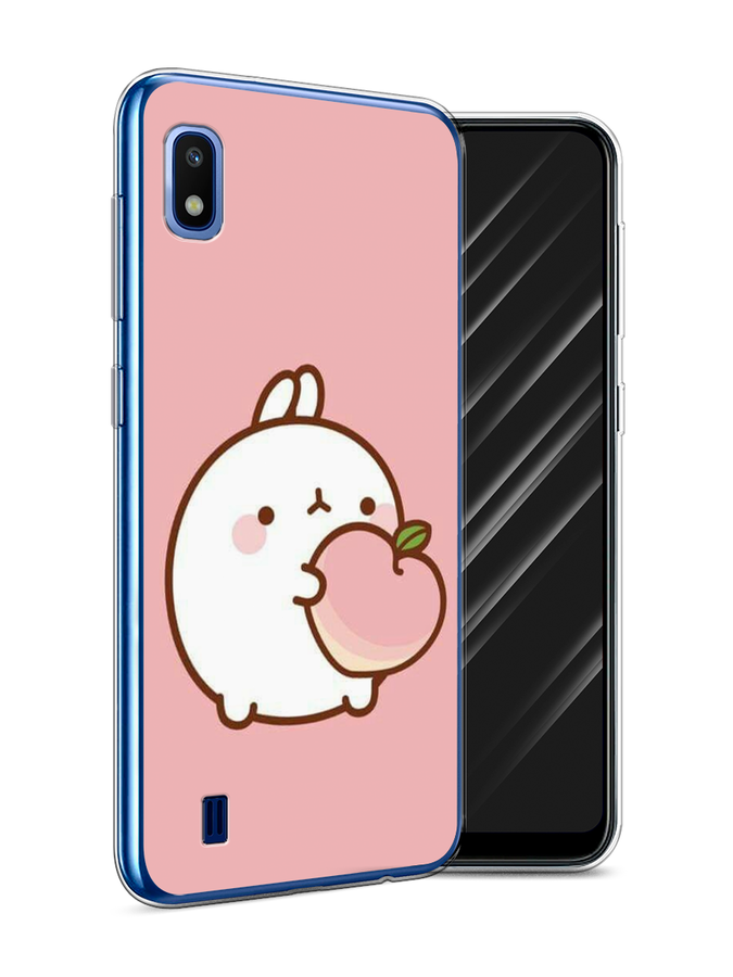 

Чехол Awog на Samsung Galaxy A10 "Кролик с персиком", Разноцветный, 27950-1