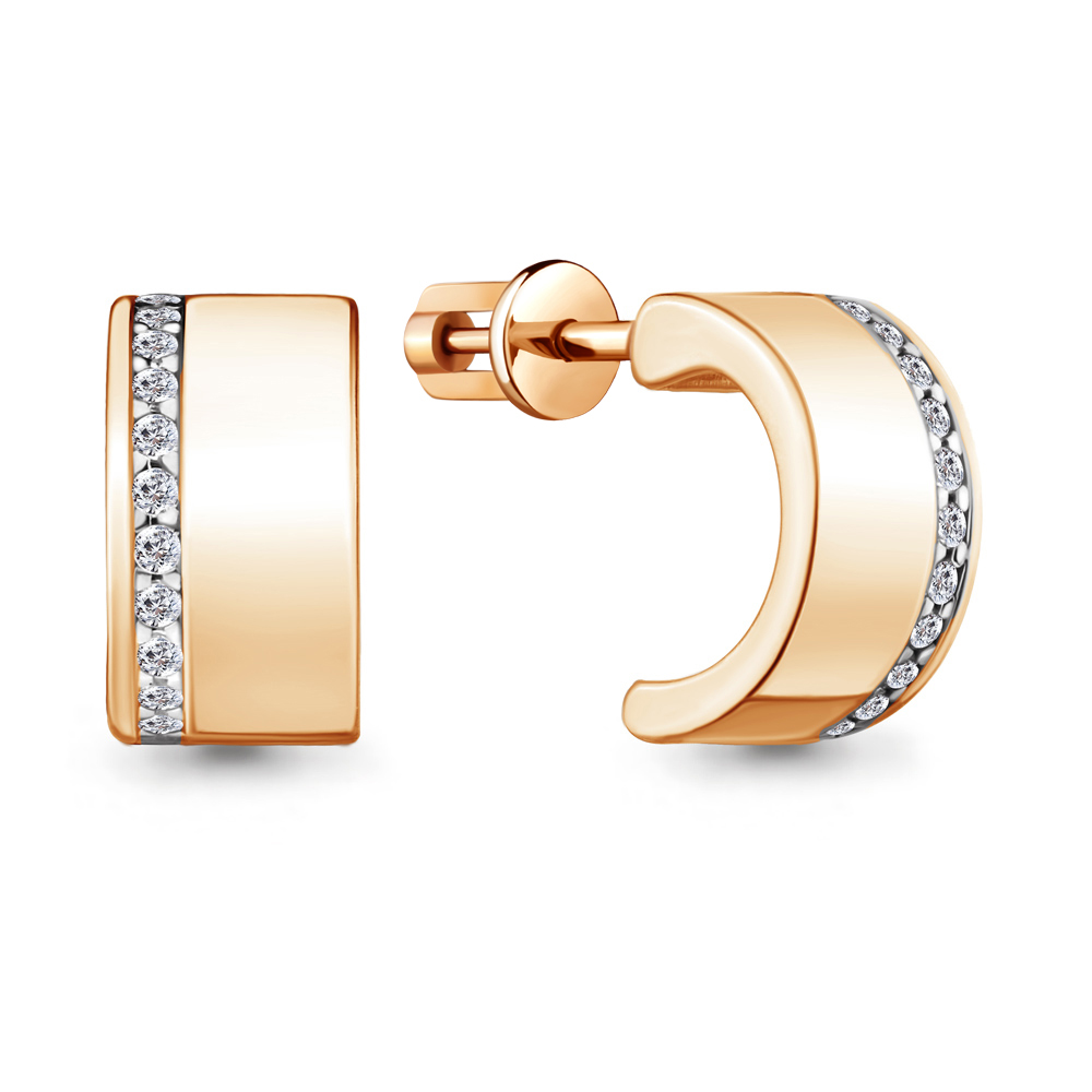 

Серьги пусеты из серебра с фианитом Aquamarine 48497А_925_з, 48497А_925_з