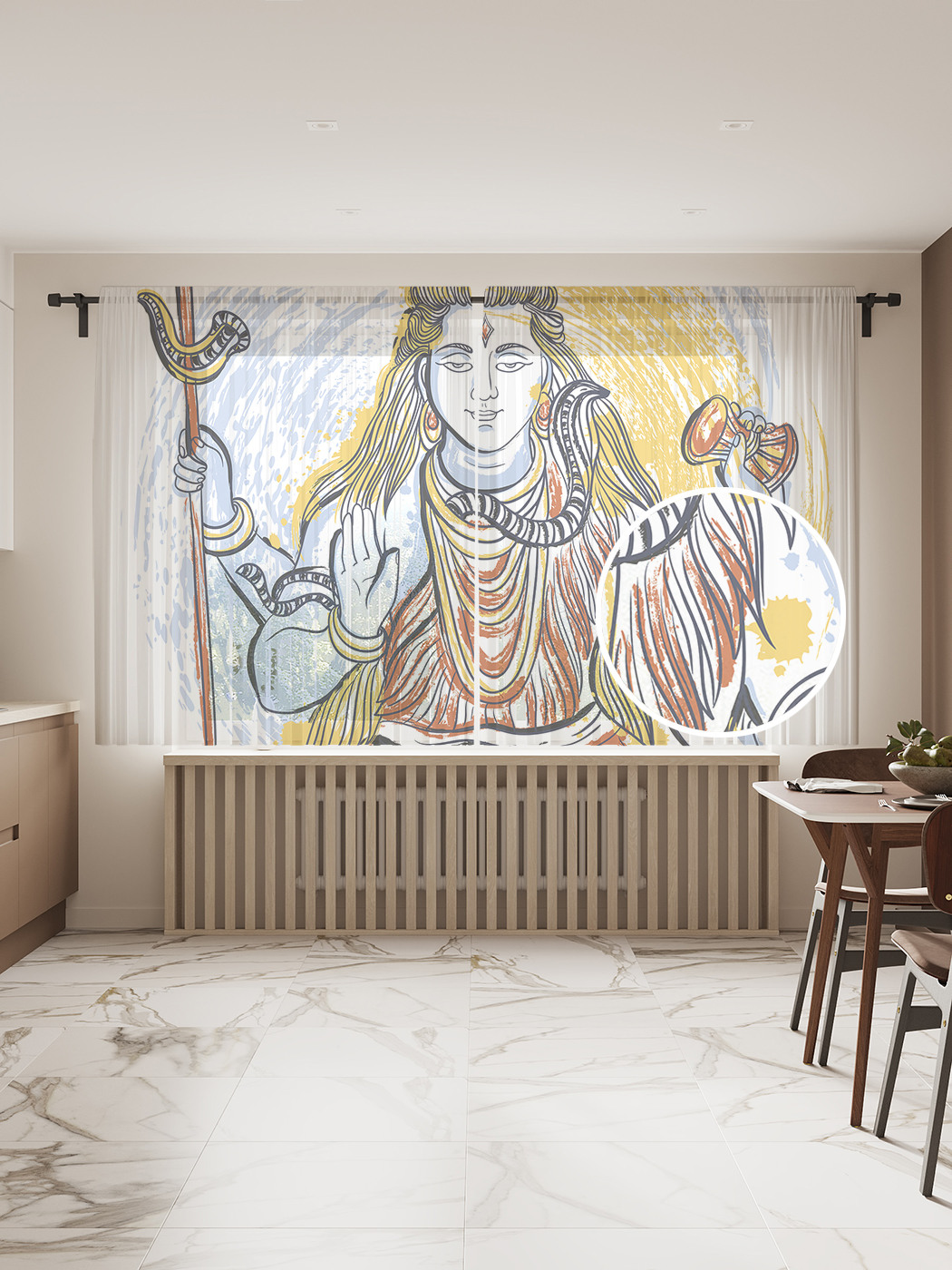 

Фототюль JoyArty "Природное божество" 145x180см (2 полотна со шторной лентой + 50 крючков), Природное божество