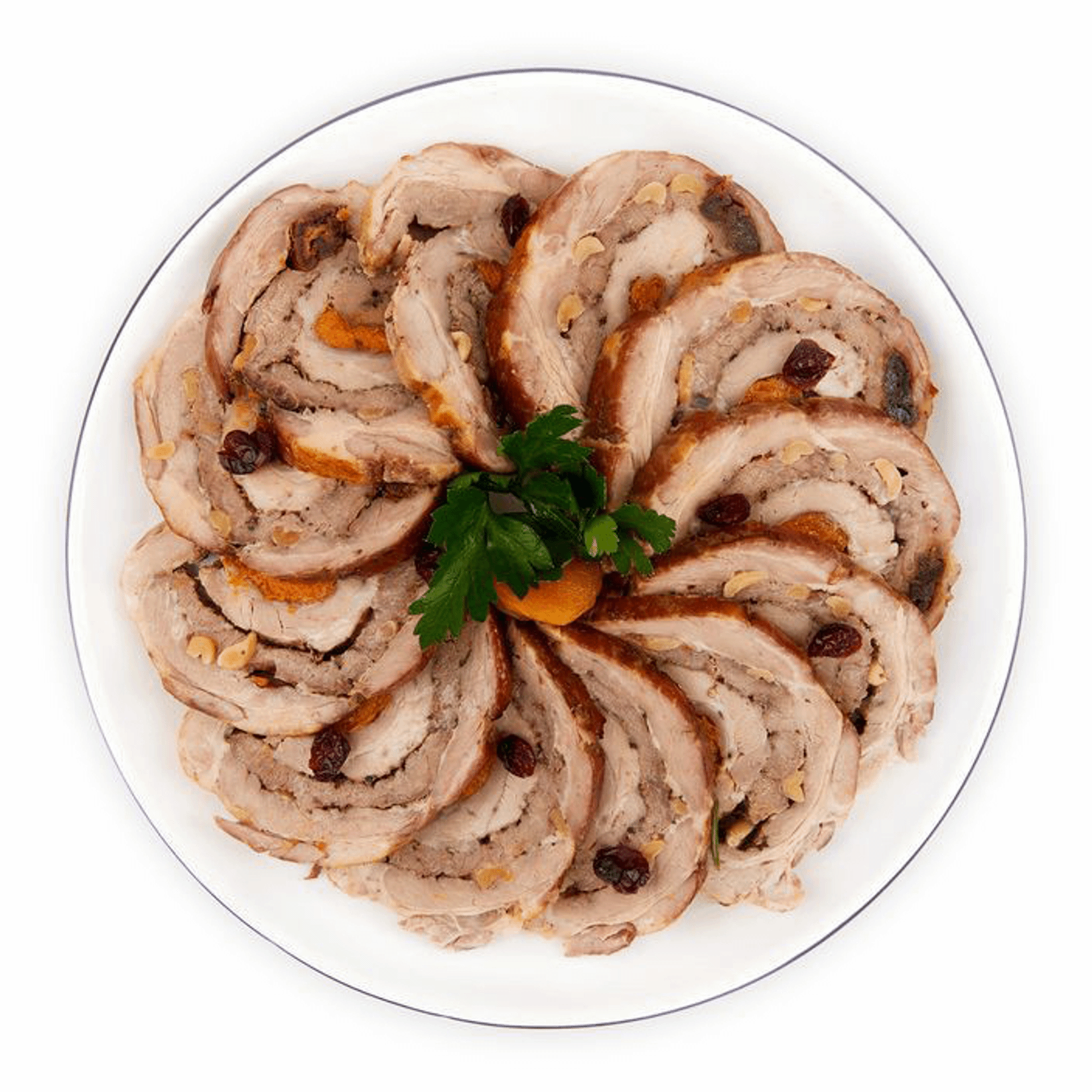 

Рулет мясной с финиками и курагой запеченный