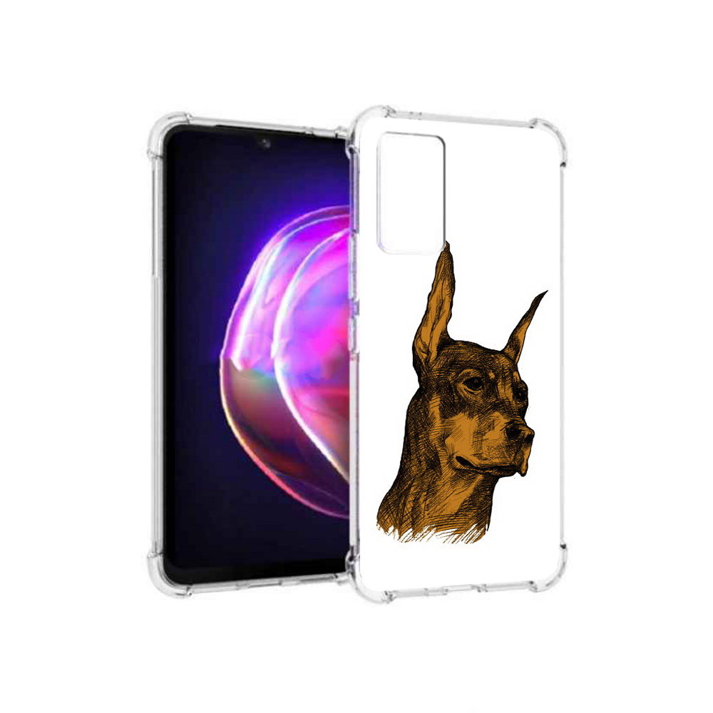 

Чехол MyPads Tocco для Vivo V21 скетч доберман (PT161781.395.605), Прозрачный, Tocco