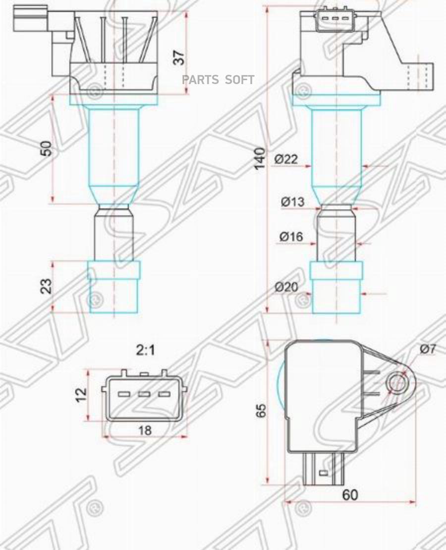 

SAT ST-30520-PWC-003 Катушка зажигания HONDA CITY ZX/JAZZ L15A1 04- 1шт