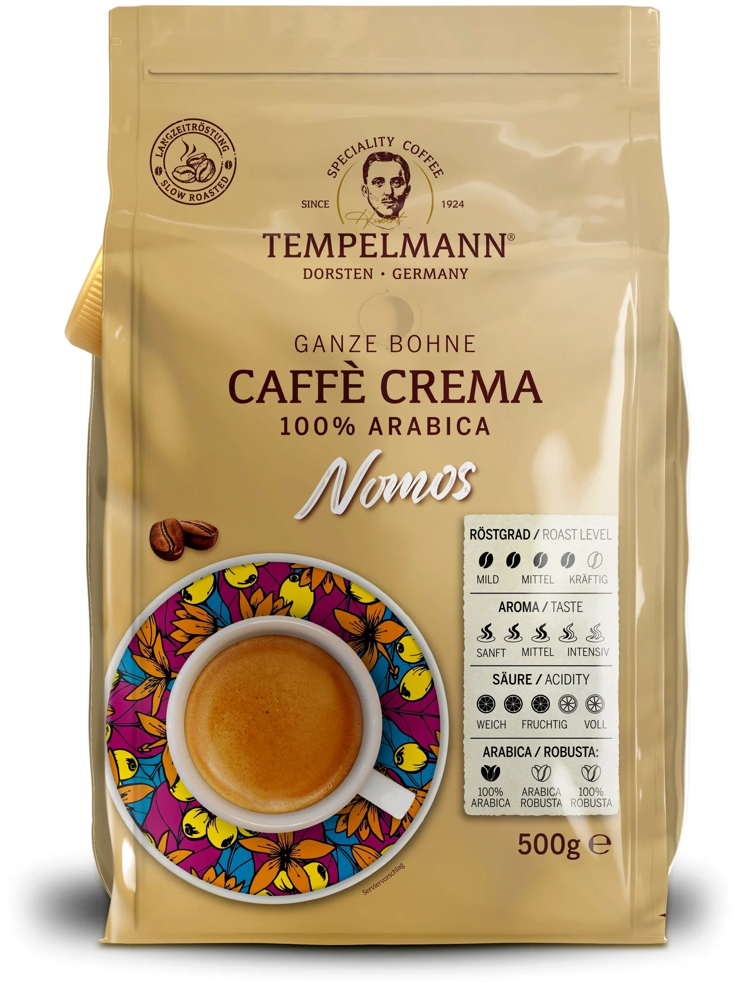 

Кофе в зернах Tеmpelmann Caffe Crema Nomos, 500 г