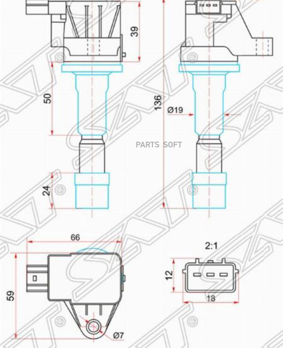 

SAT ST-30520-RB0-S01 Катушка зажигания HONDA FIT 08- GE# L13 1шт