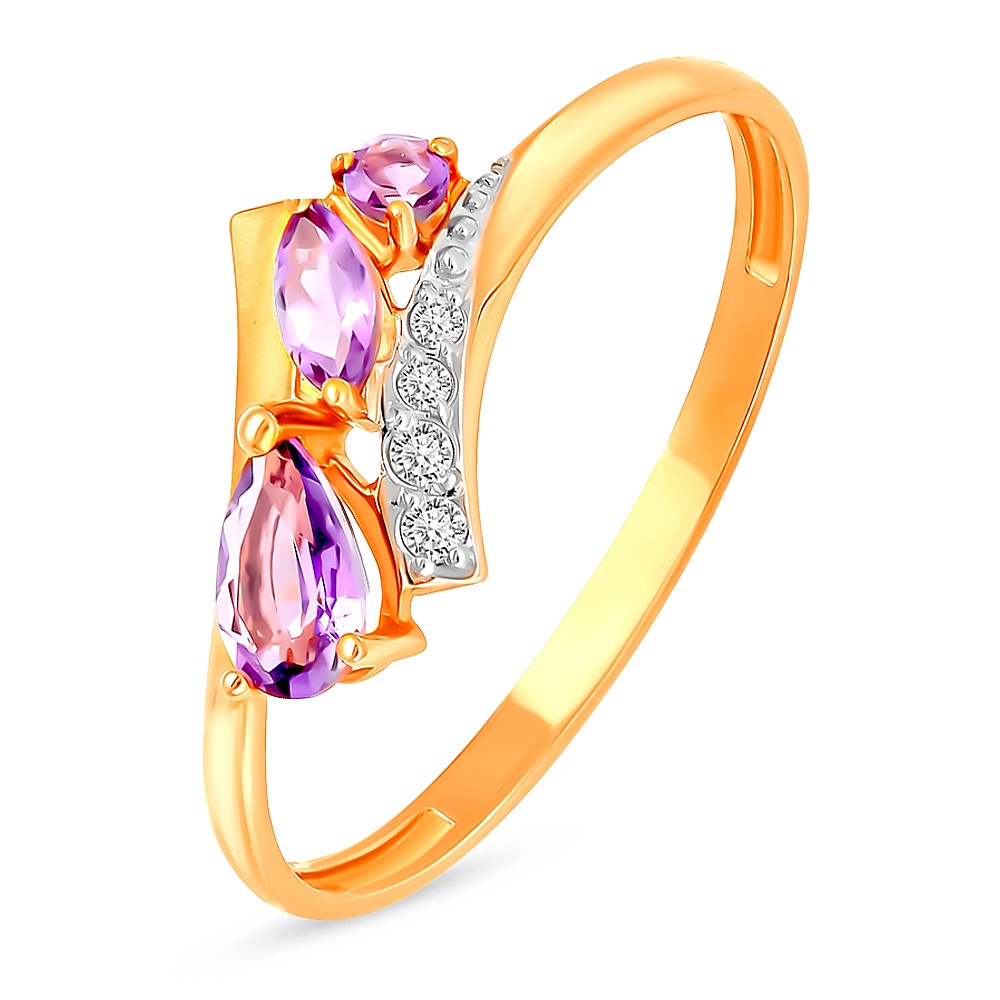 

Кольцо из красного золота с аметистом/фианитом р.  585Gold 201013088, 201013088