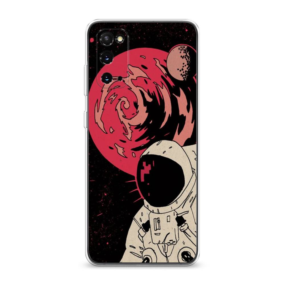 

Чехол на Samsung Galaxy S20 "Космонавт возле Марса", Черный;красный, 29250-2