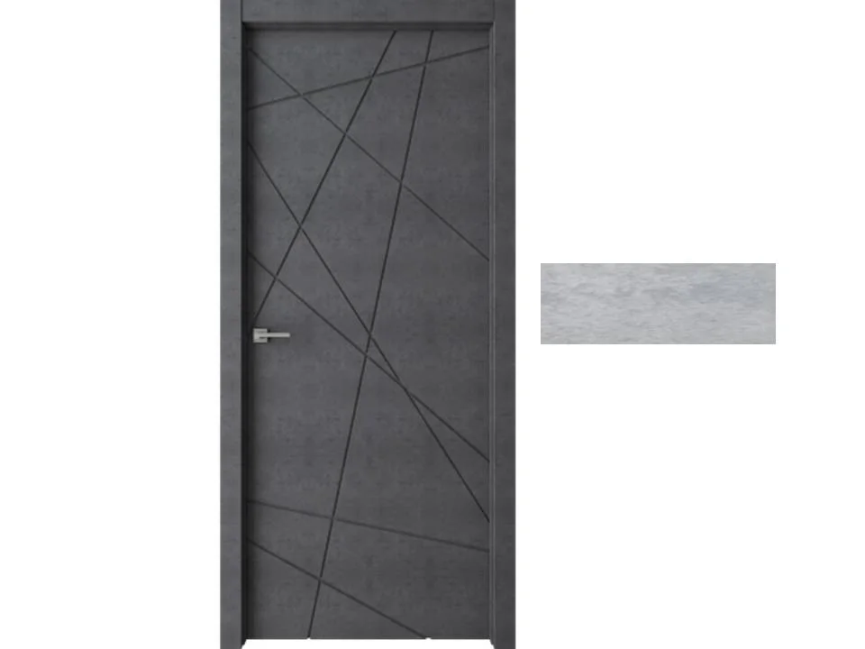 Дверь ВДК Паутинка светлый бетон глухая 70х200, эмалит