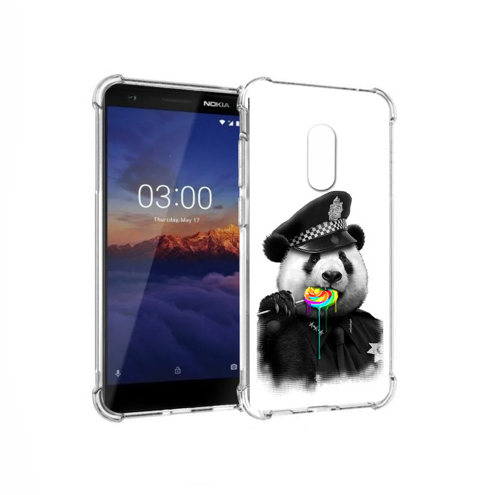 

Чехол MyPads Tocco для Nokia 3.1 Панда полиция (PT114125.119.130), Прозрачный, Tocco