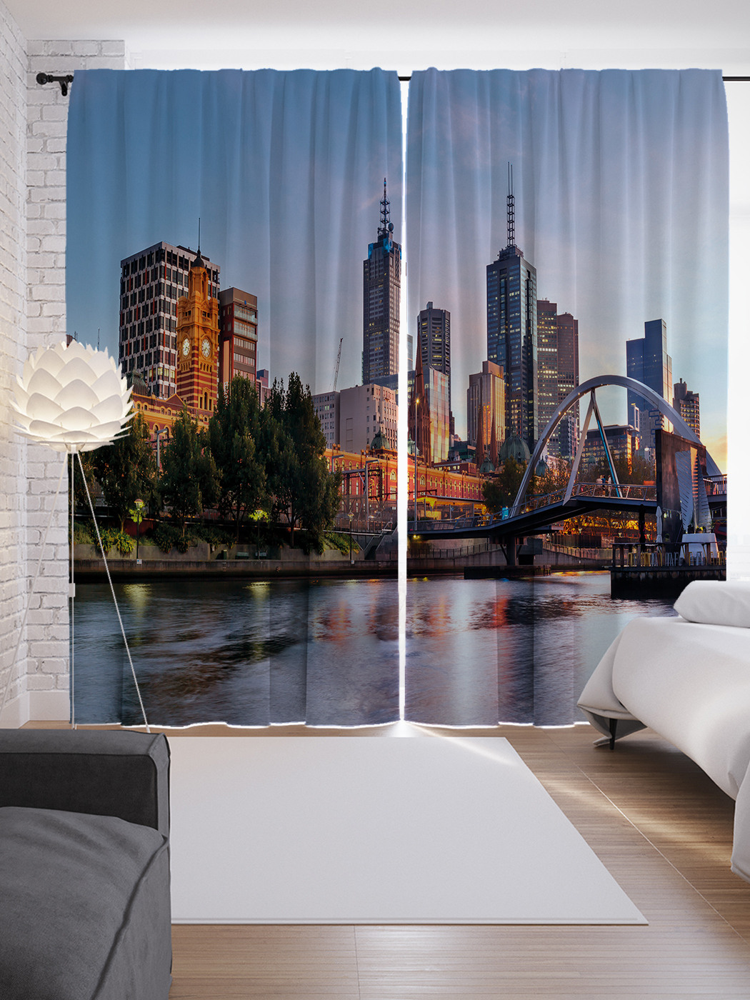 

Шторы JoyArty с фотопечатью "Панорама Мельбурна" из сатена, 290х265 см, Панорама Мельбурна