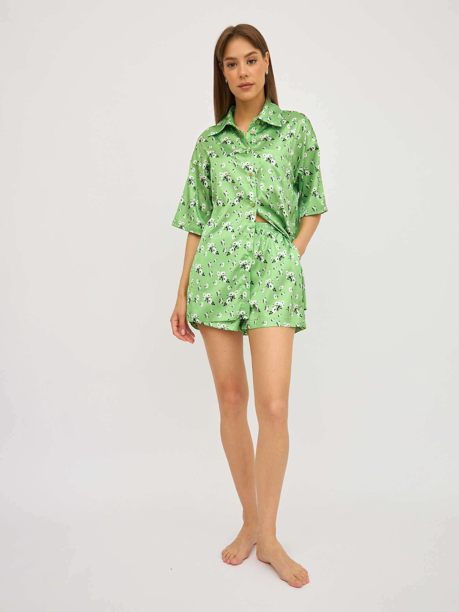 Пижама женская BrandStoff BS28002 зеленая 46 RU