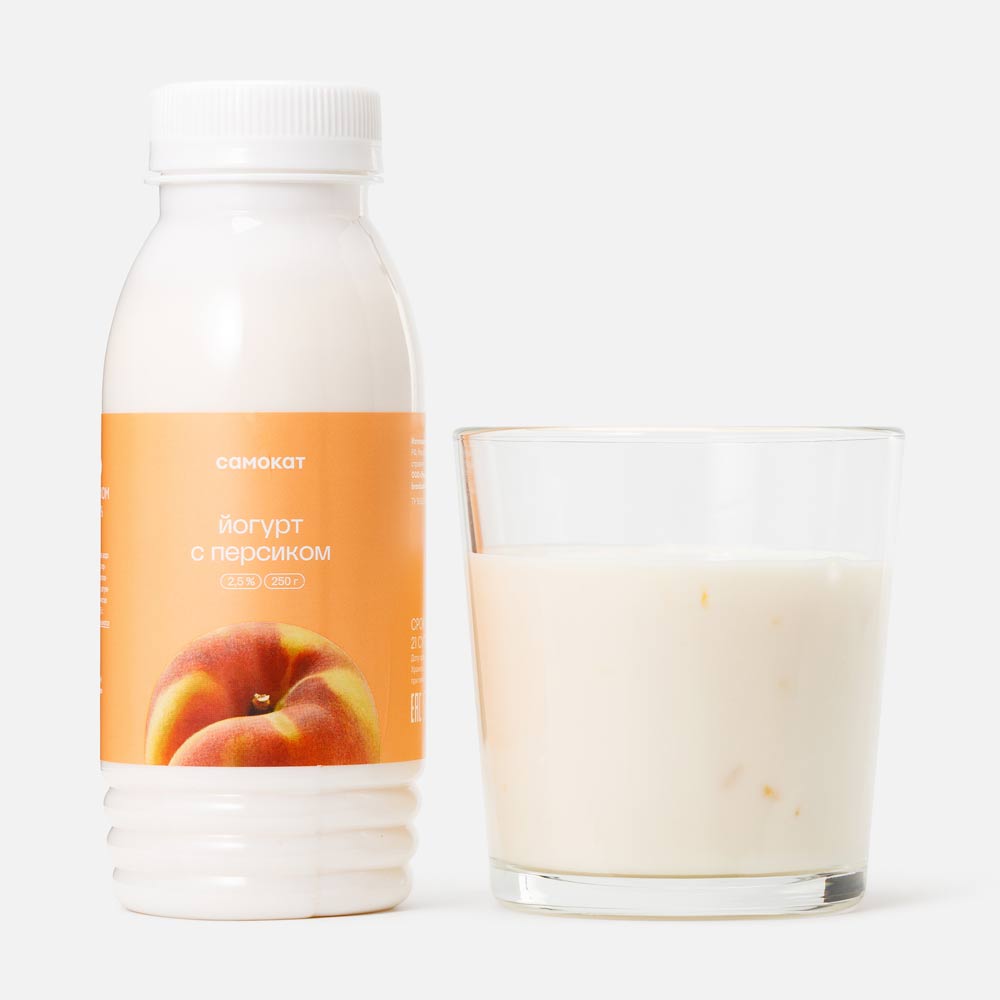 Йогурт Самокат питьевой, персик, 2,5%, 250 г