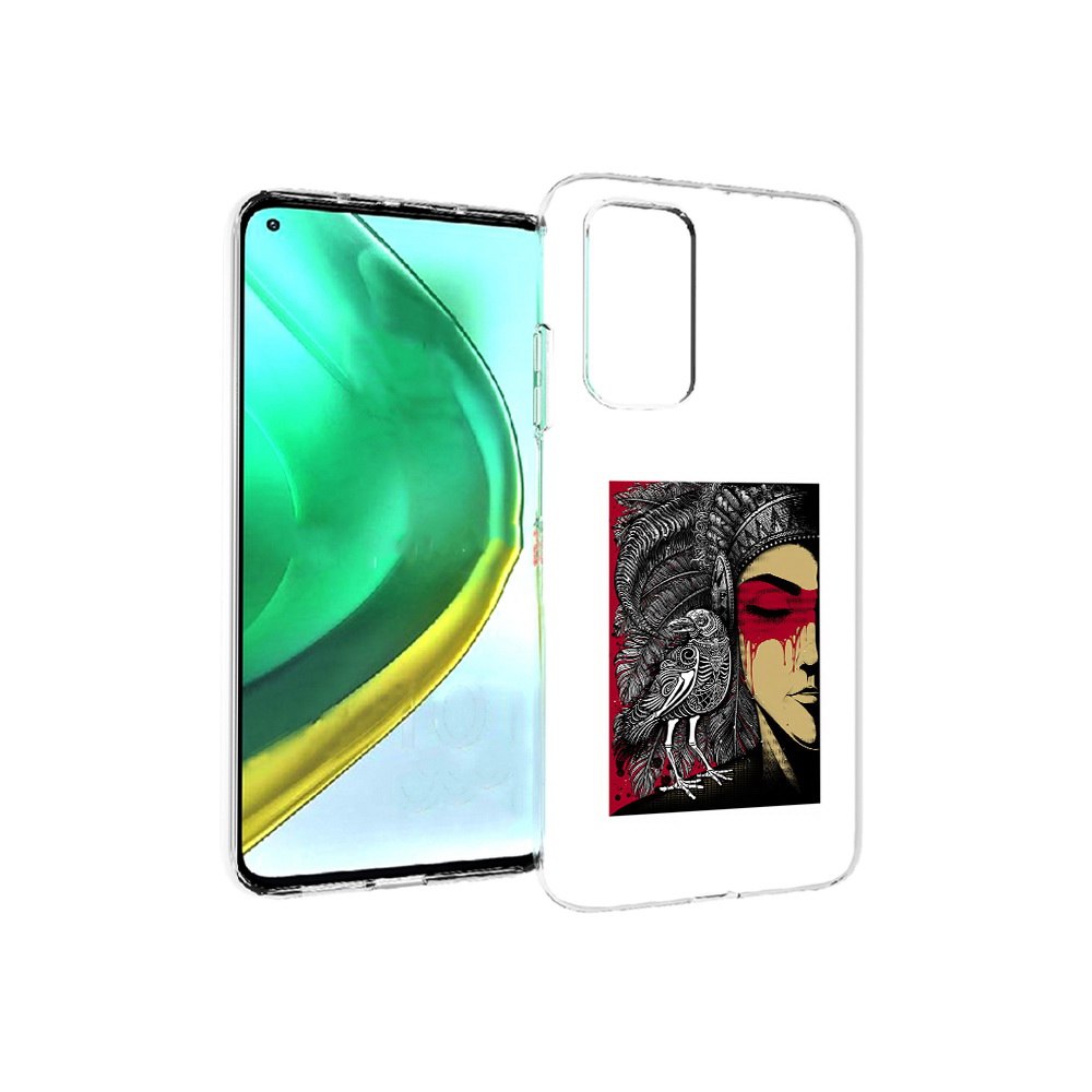 

Чехол MyPads Tocco для Xiaomi Mi 10T Pro девушка с вороном в абстракции (PT154683.267.311), Прозрачный, Tocco