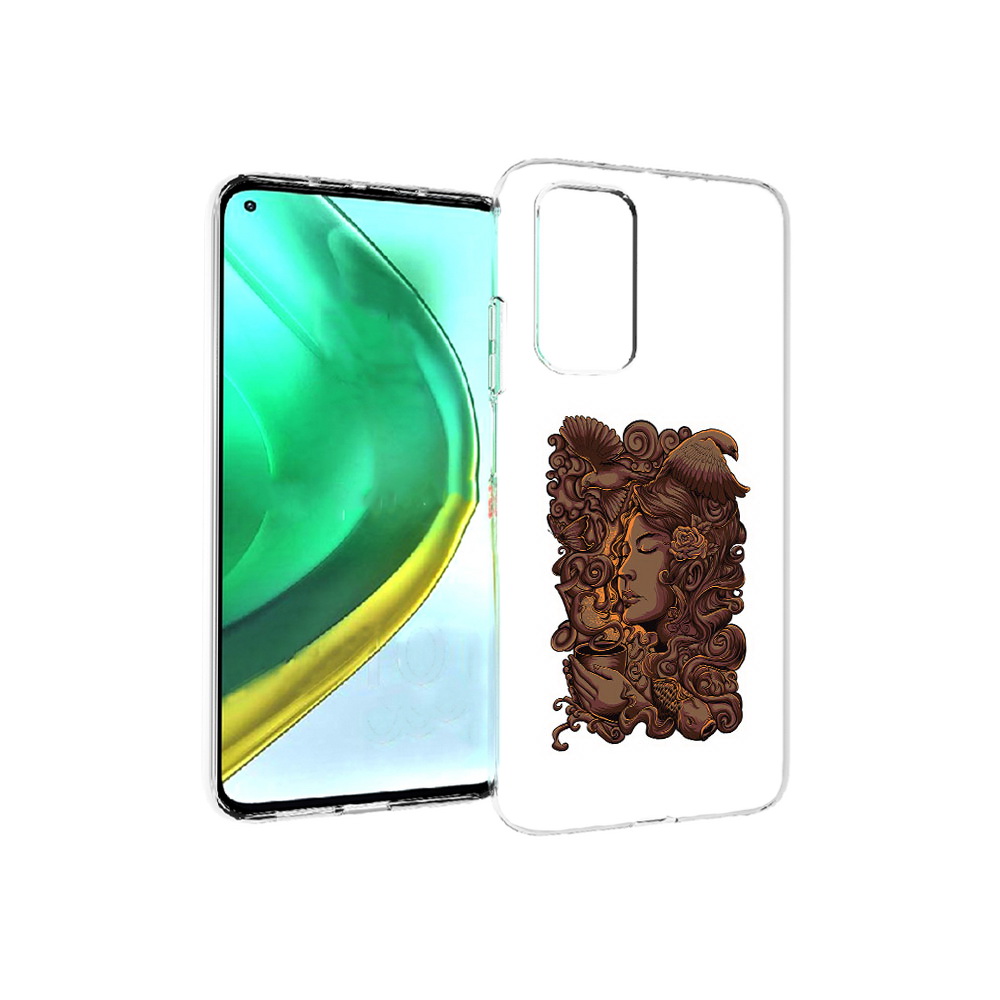 

Чехол MyPads Tocco для Xiaomi Mi 10T Pro девушка с длинными волосами абстракция, Прозрачный, Tocco