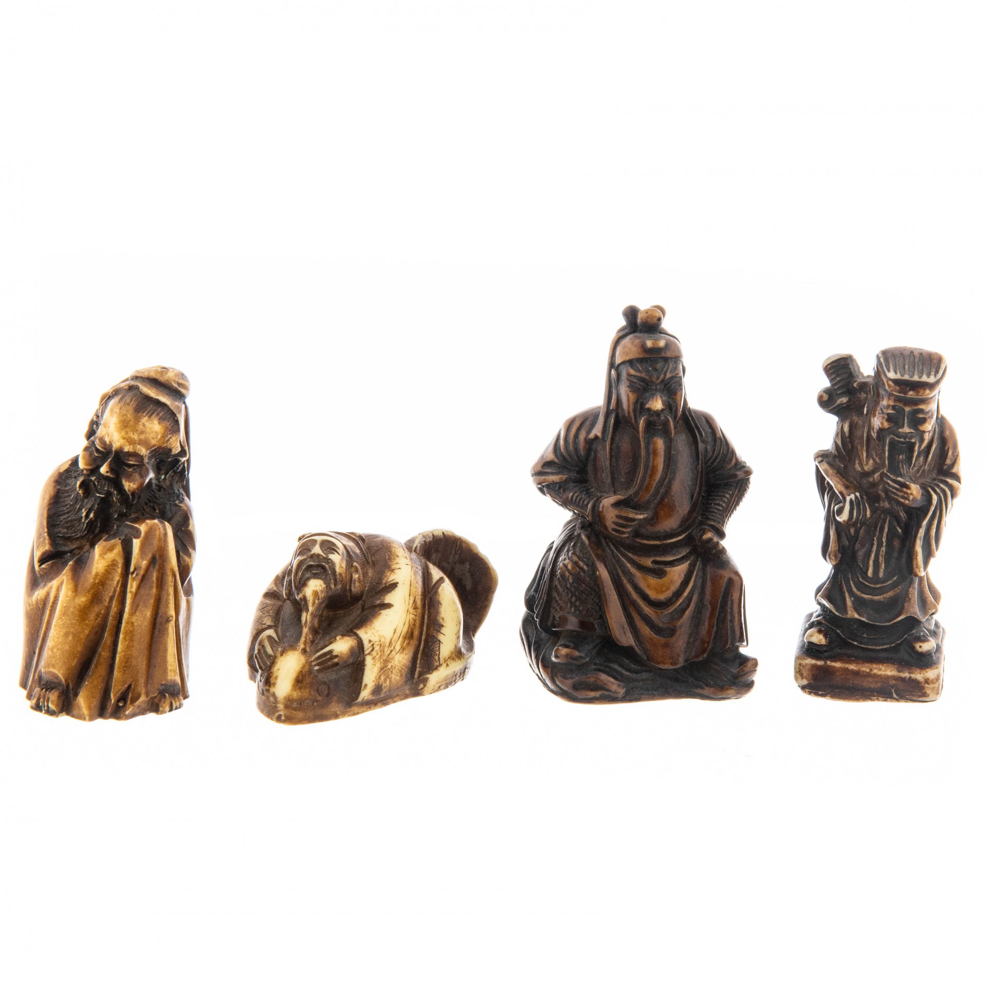 фото Четыре статуэтки (акимоно), персонажи восточной мифологии, азия, 1990-2000 однажды